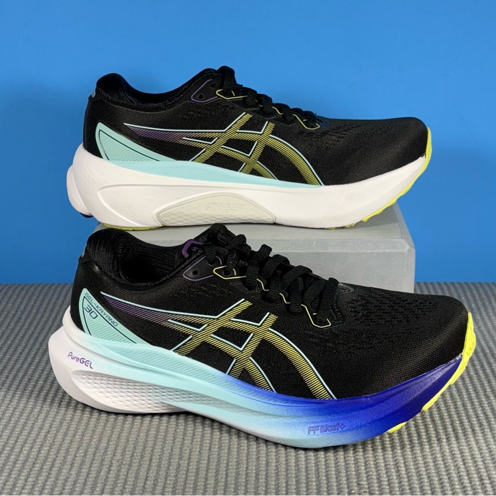 Asics Black and Multicolor Athletic Shoes